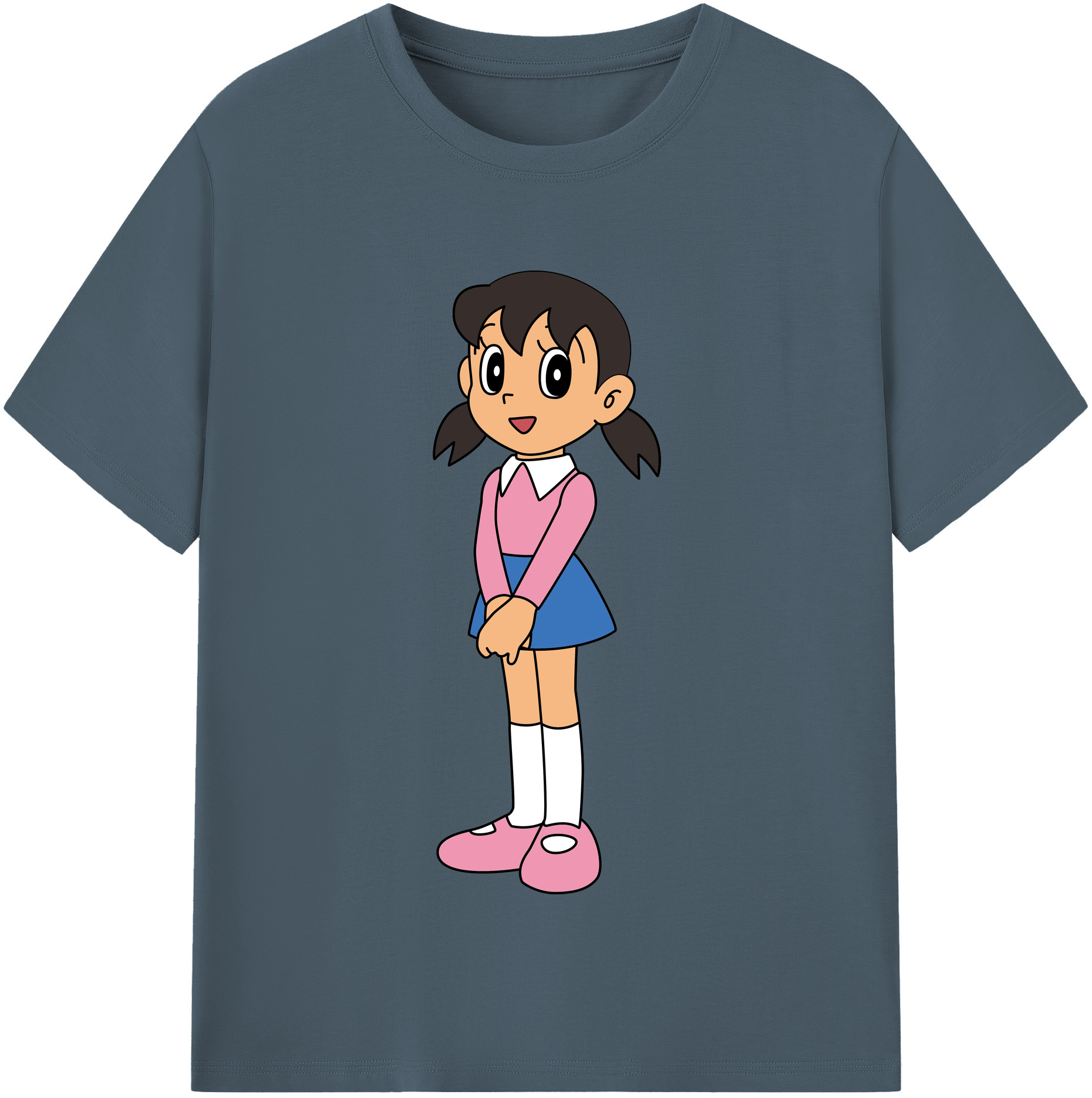 （画像用） ドラえもん みなもと しずか Doraemon Shizuka Minamoto 綿100％半袖Tシャツ（フロントプリント）